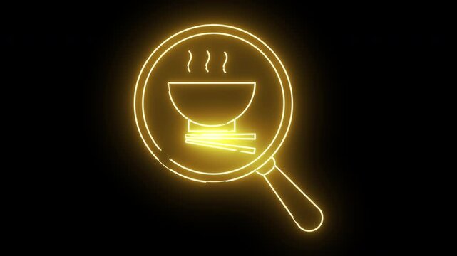 magnifying glass icon and smoking bowl and chopsticks icon