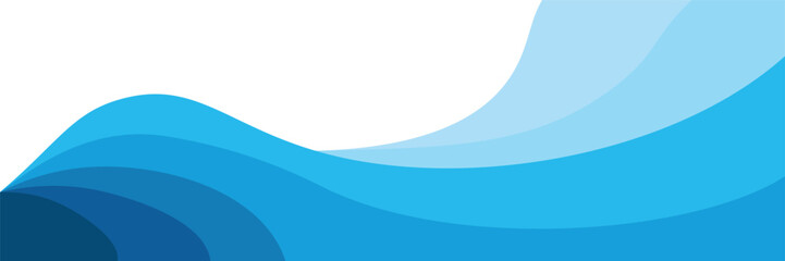 Abstract blue gradient wave layers forming flowing curves for modern background, motion and creative design vector illustration