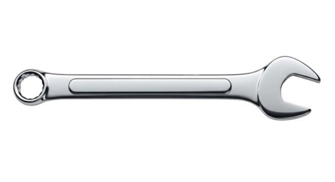 Chrome wrench for car repair isolated PNG with Transparent Background