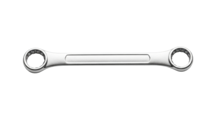 Silver ratcheting box wrench close up isolated PNG with Transparent Background