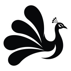 Elegant silhouette peacock design symbolizing beauty grace and royalty perfect for various creative projects silhouette