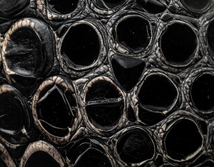 Close-up view of intricate alligator skin