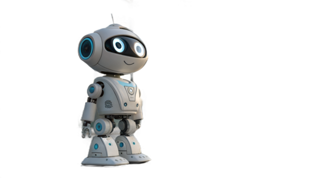 3D Robot AI Character Chatbot Mascot Isolated – Futuristic Technology Illustration