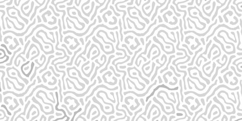 Abstract organic pattern of flowing grey lines on a white background seamless texture
