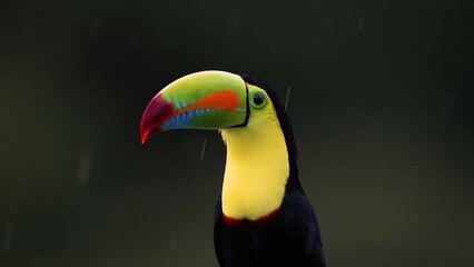 Naklejka premium toucan on a green background