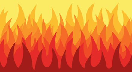 Abstract Background of Flames and Fire Seamless Pattern, Illustration Representing Warmth, Energy, Passion, and Danger in Red, Orange, and Yellow Tones