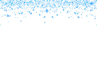 Abstract Blue Glowing Sparkling Confetti Light Glitter Particles on Gradient Background