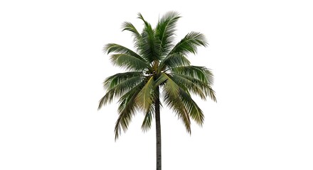 Obraz premium A tall coconut palm tree isolated on a white background