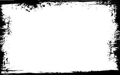 Textured black grunge border background. Black frame.  Vector illustration.