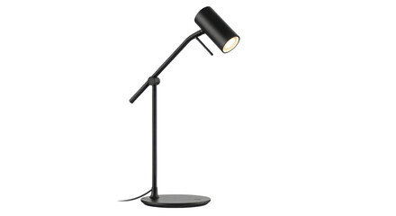 Black metal adjustable table lamp isolated PNG with Transparent Background