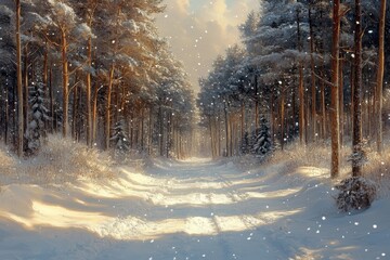Winter wallpaper featuring snowy landscape with hd quality.