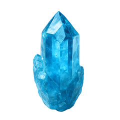 Blue crystal on a transparent background. Nature. Stones. Harmony. Fantasy.