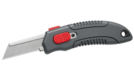 Utility knife close-up isolated PNG with Transparent Background