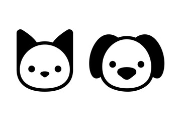 Cat and dog head icon.