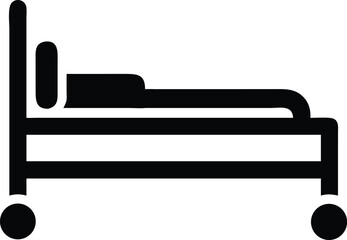 medical bed with white background 