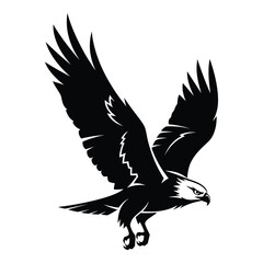 Majestic eagle soaring in flight powerful predator bird silhouette detailed wings ready for action silhouette