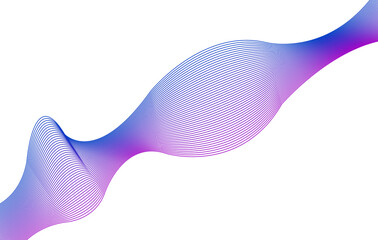 Blue and pink wave lines on transparent PNG with no background