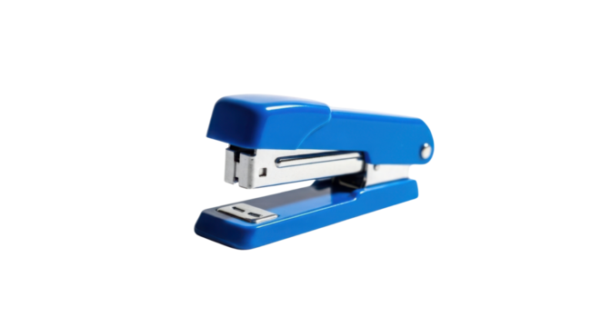Blue stapler office supply isolated PNG with Transparent Background