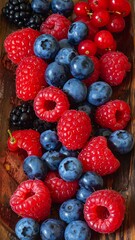 Close-up view of mixed berries
