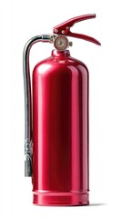 Fire extinguisher on white background vertical image. Firefighters emergency equipment