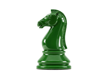 Green knight chess piece isolated, a glossy and vibrant game piece for strategy and intellectual pursuits PNG © Elena