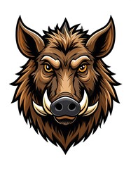 Fototapeta premium Wild boar head illustration (1)