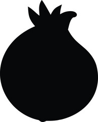 pomegranate icon clip art black silhouette