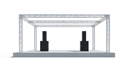 Obraz premium Professional Stage Lighting Truss with Large Speakers for an Event Setup
