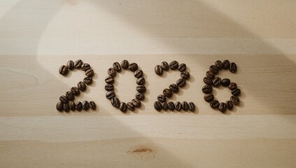 2026 in coffee beans New Years Graphic 