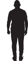 vector, silhouette of back view of a man standing