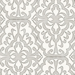 Seamless pattern with stylized ethnic pattern. Hand-drawn illustration.