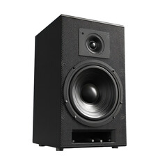 Obraz premium High-quality black speaker designed for clear sound at home or in a studio setting