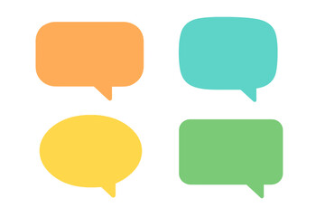 Vibrant we are hiring message with colorful speech bubbles, recruitment open vacancy, job opportunity vector illustration, employment design label template, chat icons