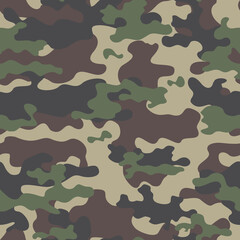 Fototapeta premium Camouflage military pattern, seamless vector print, modern army background