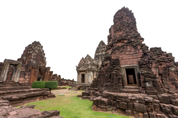 The ancient Khmer stone architecture of Phanom Rung Castle, Thailand, an important religious site in Thailand.