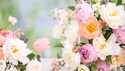 Delicate bouquet of pastel flowers