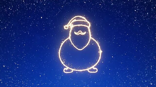 Glowing mustache shines above a dark blue starry sky