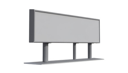 A blank advertising billboard stands prominently in an open area. casting a shadow on the ground. surrounded by a clear sky. ideal for promotional messages or announcements
