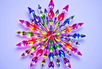 Vibrant multicolored rhinestone starburst, perfect for crafting,  adhesive rhinestones,  embellishment