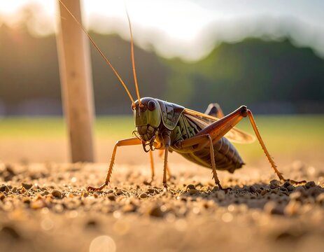 Close-up of a grasshopper in sunlight (1)