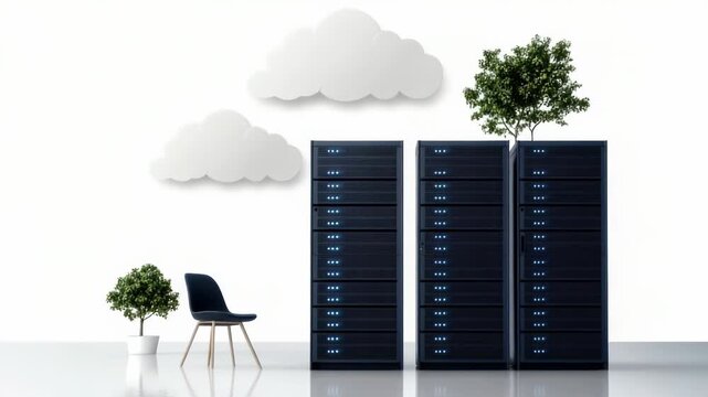 Server cloud connection: data container, digital vault, network structure, remote access, secure platform, virtual repository, storage unit, internet channel, tech interface, computing system