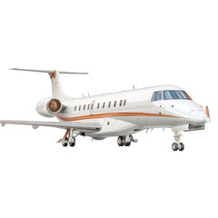 Fototapeta premium Private jet parked at an airport showcasing sleek design and luxury features during a bright sunny day