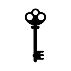 Silhouette simple vintage key minimal hand drawn sketch concept clean vector design illustration with white background
