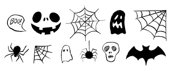 hand drawn halloween stickers
