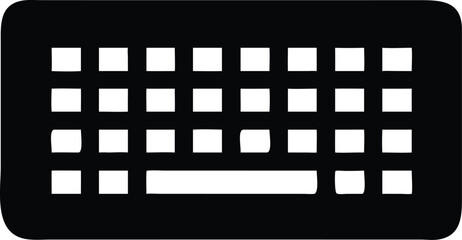Computer key board of silhouette 