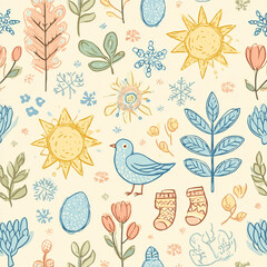 A light winter pattern consisting of attributes of the spring holiday