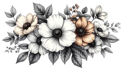 Delicate floral arrangement in muted tones