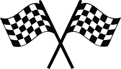 two crossed checkered flag nascar racing flag 