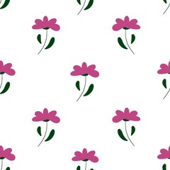 seamless floral pattern with pink flowers 