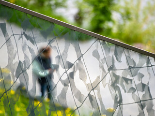 Decorative Mesh Fence with Blurred Background
